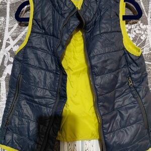 L.L. Bean Kids Blue and Yellow Quilted Vest